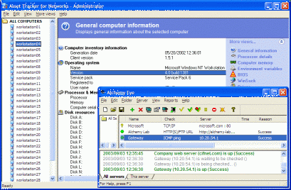 Inventories LAN PC`s, monitors network servers and devices